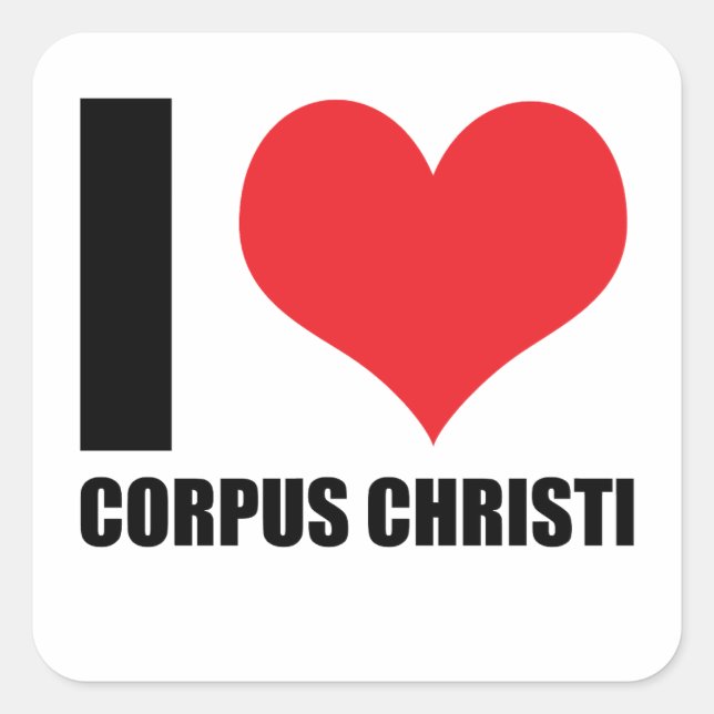 Sticker Carré J'aime Corpus Christi (Devant)
