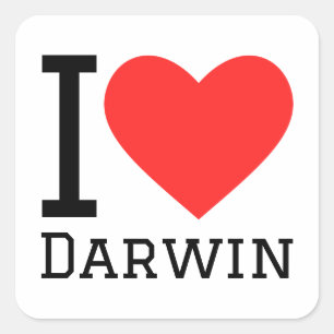 Sticker Carré J'aime Darwin