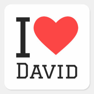 Sticker Carré J'aime david