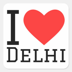 Sticker Carré J'aime Delhi