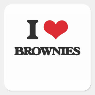 Sticker Carré J'aime des "brownie"