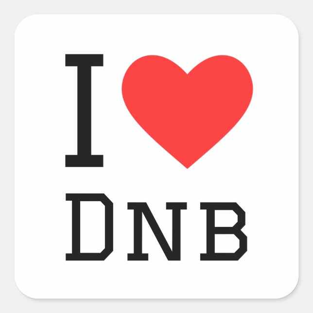 Sticker Carré J'aime dnb (Devant)