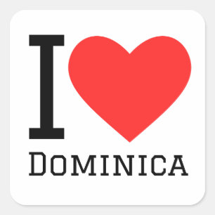 Sticker Carré J'aime dominica