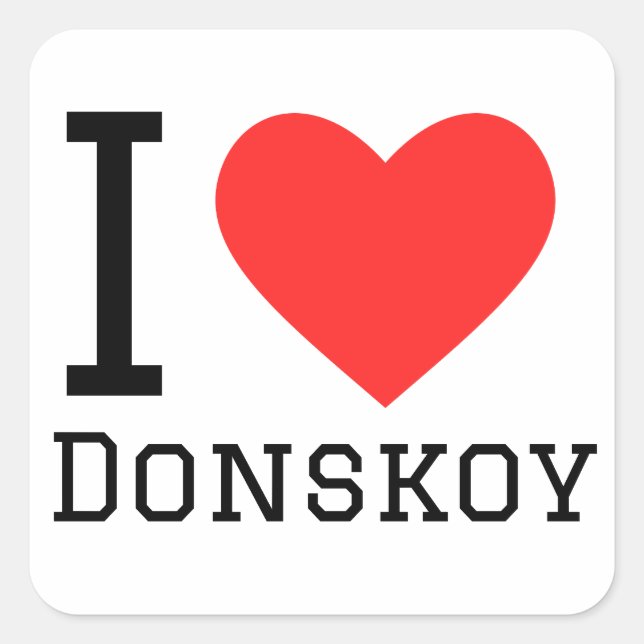 Sticker Carré J'aime donskoy (Devant)