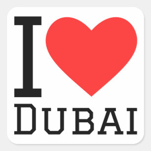Sticker Carré J'aime dubaï