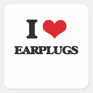 Sticker Carré J'aime EARPLUGS