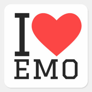 Sticker Carré J'aime emo