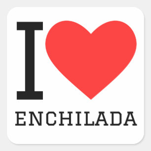 Sticker Carré J'aime enchilada