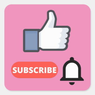 Sticker Carré J'aime et je m'abonne