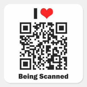 Sticker Carré J'Aime Être Scanné