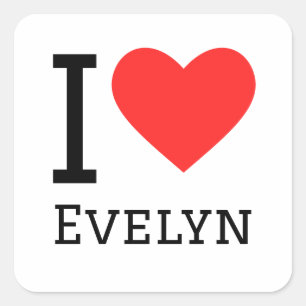 Sticker Carré J'aime Evelyn