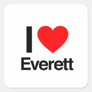 Sticker Carré j'aime everett
