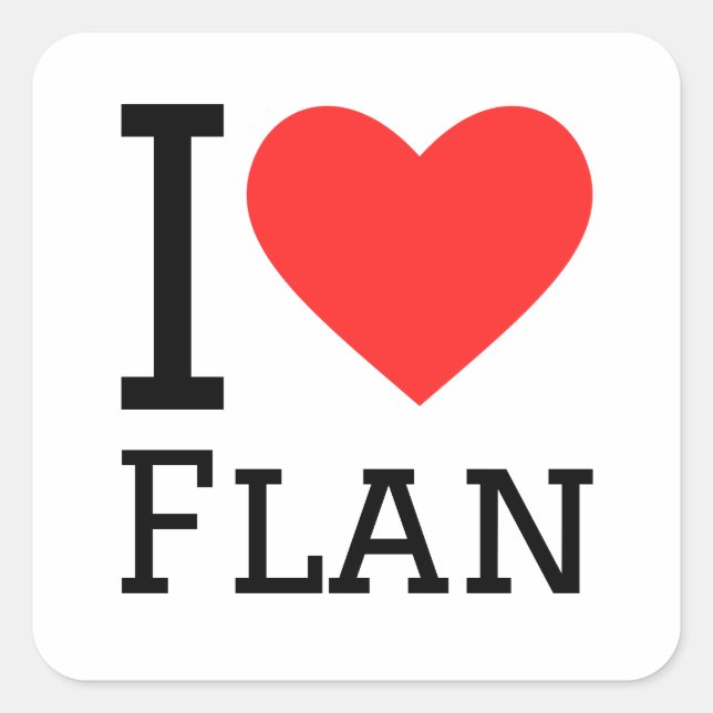 Sticker Carré J'aime flan (Devant)