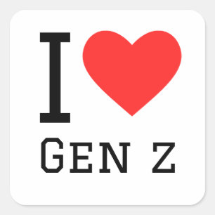 Sticker Carré J'aime gen z