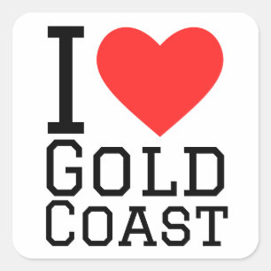 Sticker Carré J'aime Gold Coast