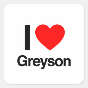Sticker Carré j'aime greyson