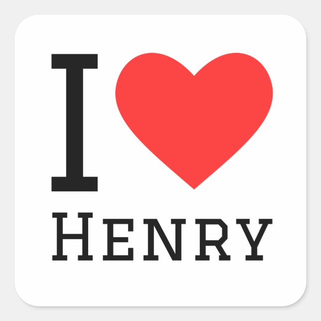 Sticker Carré J'aime henry (Devant)