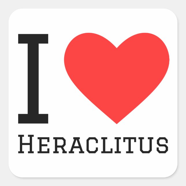 Sticker Carré J'aime Heraclitus (Devant)