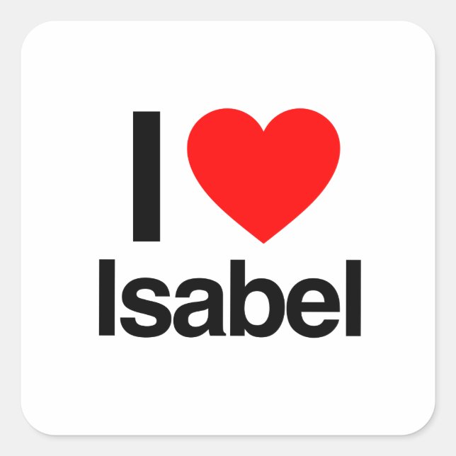 Sticker Carré j'aime isabel (Devant)