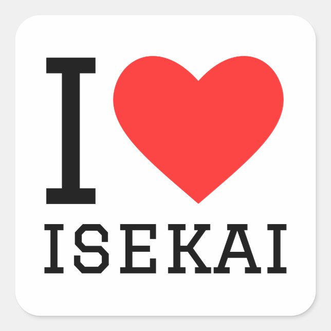 Sticker Carré J'aime isekai (Devant)