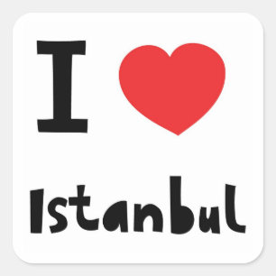 Sticker Carré J'aime Istanbul