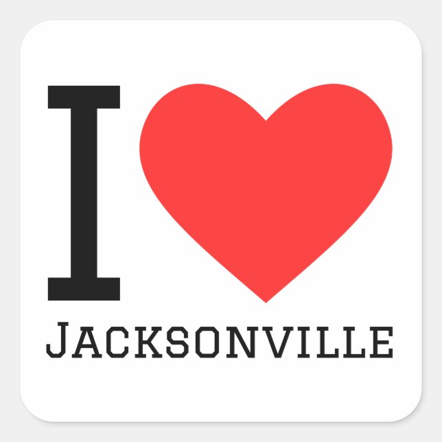 Sticker Carré J'aime Jacksonville (Devant)