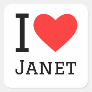 Sticker Carré J'aime janet