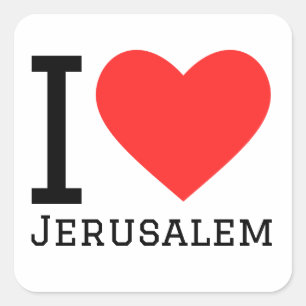 Sticker Carré J'aime Jérusalem
