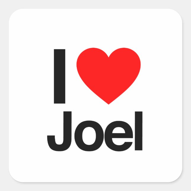 Sticker Carré j'aime joel (Devant)