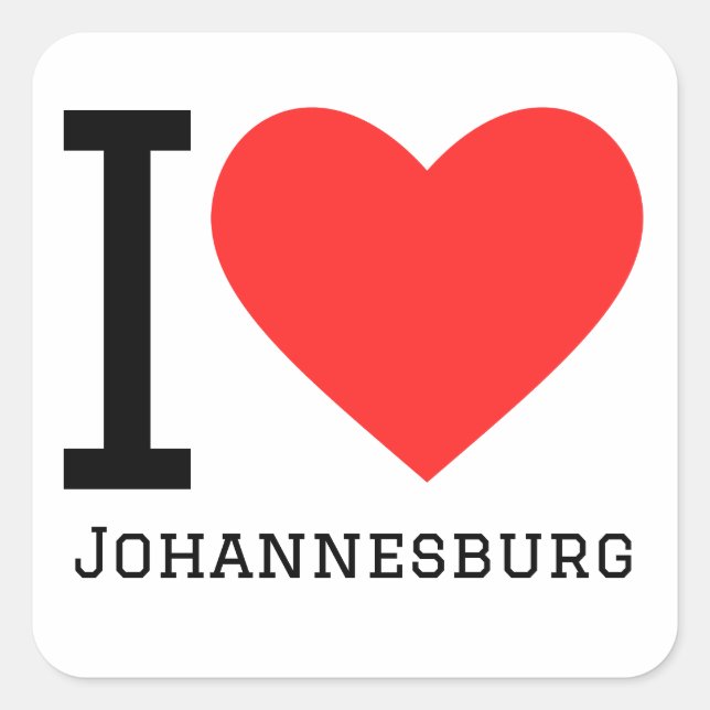 Sticker Carré J'aime Johannesburg (Devant)