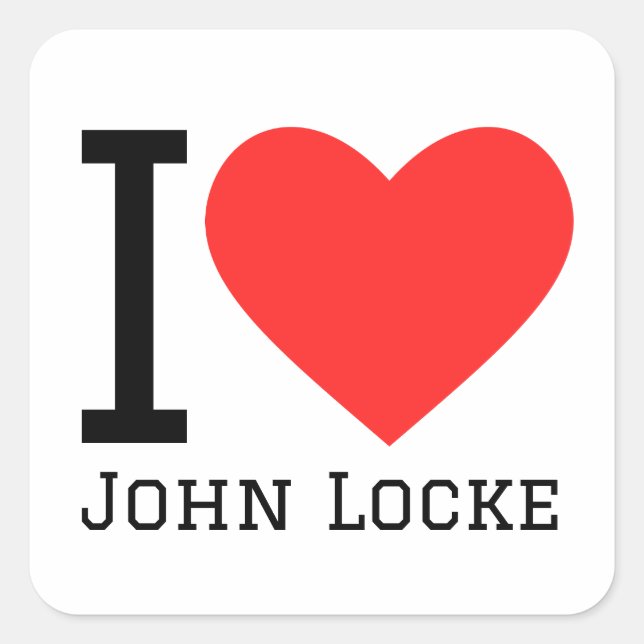 Sticker Carré J'aime John Locke (Devant)