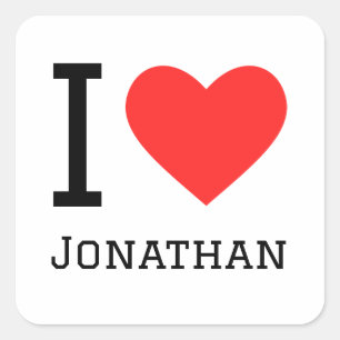 Sticker Carré J'aime jonathan