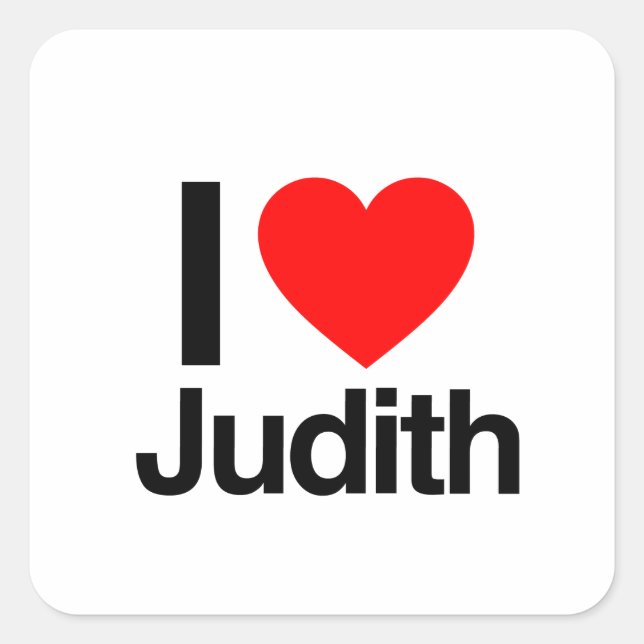 Sticker Carré j'aime judith (Devant)