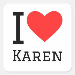 Sticker Carré J'aime Karen
