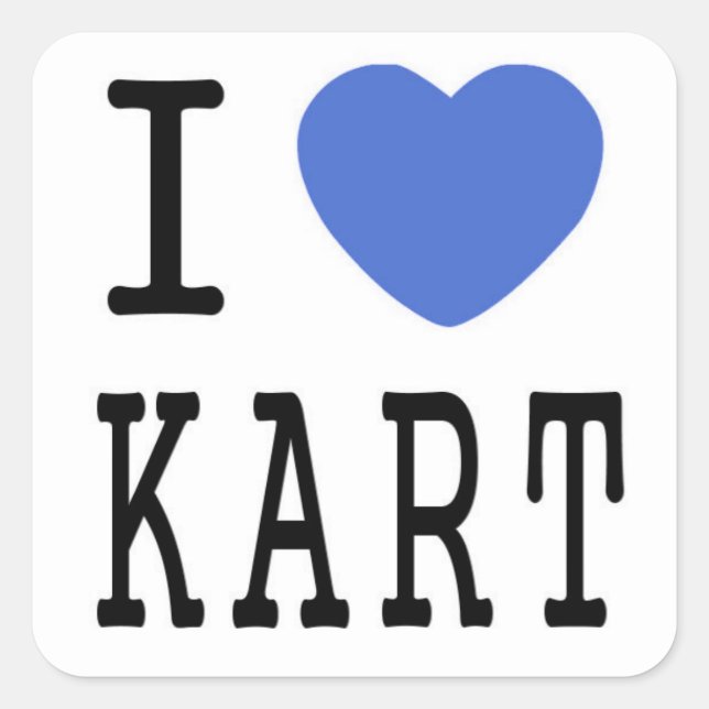Sticker Carré J'aime KART (Devant)