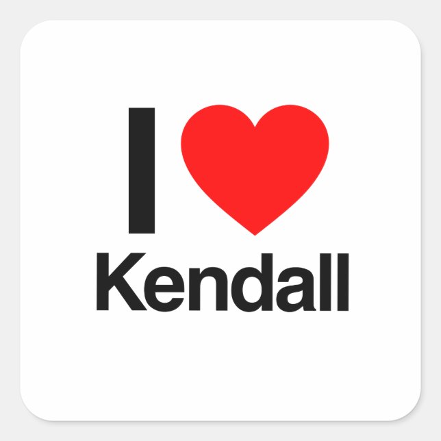 Sticker Carré j'aime kendall (Devant)
