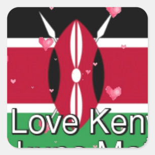 Sticker Carré J'Aime ! Kenya Hakuna Matata