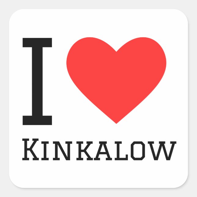 Sticker Carré J'aime kinkalow (Devant)