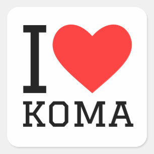Sticker Carré J'aime koma