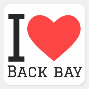 Sticker Carré J'aime la baie arrière