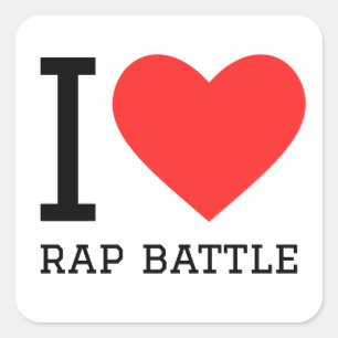 Sticker Carré J'aime la bataille de rap