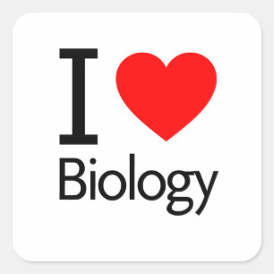 Sticker Carré J'aime la biologie