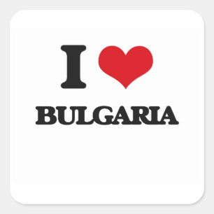 Sticker Carré J'aime la Bulgarie