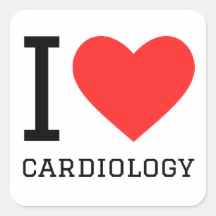 Sticker Carré J'aime la cardiologie