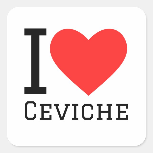 Sticker Carré J'aime la ceviche (Devant)