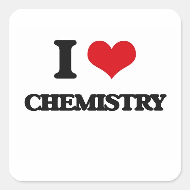 Sticker Carré J'aime la chimie (Devant)