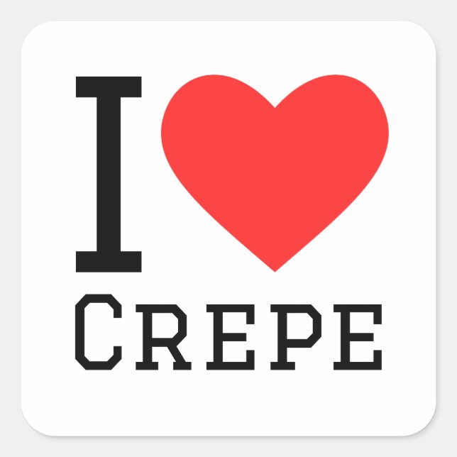 Sticker Carré J'aime la crêpe (Devant)