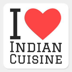 Sticker Carré J'aime la cuisine indienne