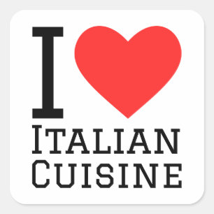 Sticker Carré J'aime la cuisine italienne