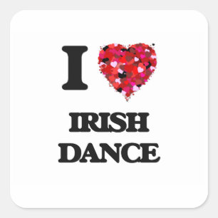 Sticker Carré J'aime la danse d'Irlandais